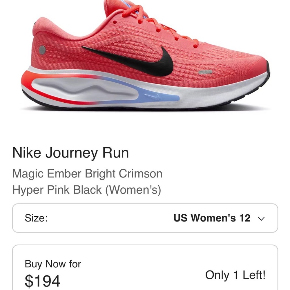 Nike Journey Run "Magic Ember/Bright Crimson/Hyper Pink/Black" Running shoes